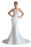 MISSHOW offers White Illusion Neck Column Wedding Dress Sleeveless Bridal Gowns at a good price from White,Ivory,100D Chiffon to A-line Floor-length them. Stunning yet affordable Sleeveless .