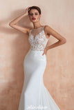 MISSHOW offers White Illusion Neck Column Wedding Dress Sleeveless Bridal Gowns at a good price from White,Ivory,100D Chiffon to A-line Floor-length them. Stunning yet affordable Sleeveless .