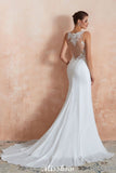 MISSHOW offers White Illusion Neck Column Wedding Dress Sleeveless Bridal Gowns at a good price from White,Ivory,100D Chiffon to A-line Floor-length them. Stunning yet affordable Sleeveless .