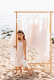 White Short Sleeveless A-line Straps Flower Girls Dress With Lace-misshow.com