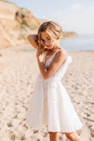 White Short Sleeveless Ball Gown Flower Girls Dress With Lace-misshow.com