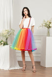 Women Rainbow Tutu Skirt Layered Tulle Skirt Girls Colorful Halloween Costumes Tutu