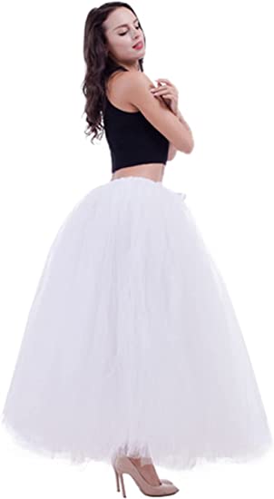 Women's A-Line Pleated Long Maxi Tutu Tulle Party Skirts Halloween Christmas Day Gift-misshow.com