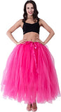 Women's A-Line Pleated Long Maxi Tutu Tulle Party Skirts Halloween Christmas Day Gift-misshow.com